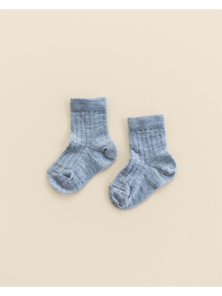 Unaduna Woolen rib baby socks - nila