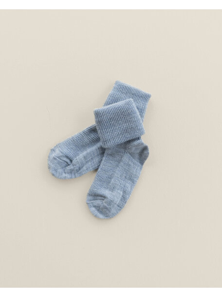 Unaduna Tiny rib children's socks made of wool - nila