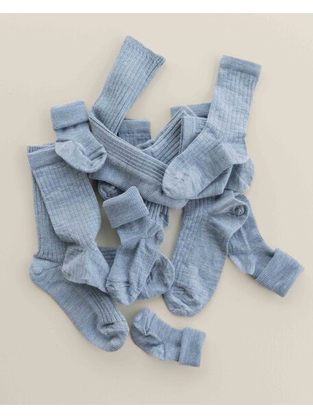 Unaduna Tiny rib children's socks made of wool - nila
