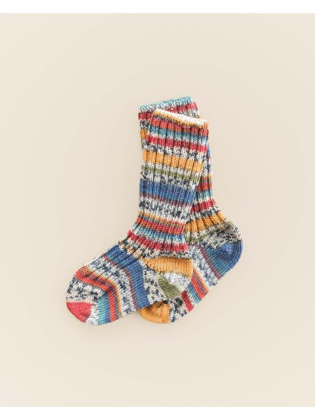 Grödo Thick Baby Socks Wool - blue/red