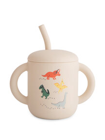 Mushie Training cup with straw - dino