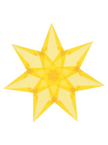 Handmade Folding window stars average - light yellow
