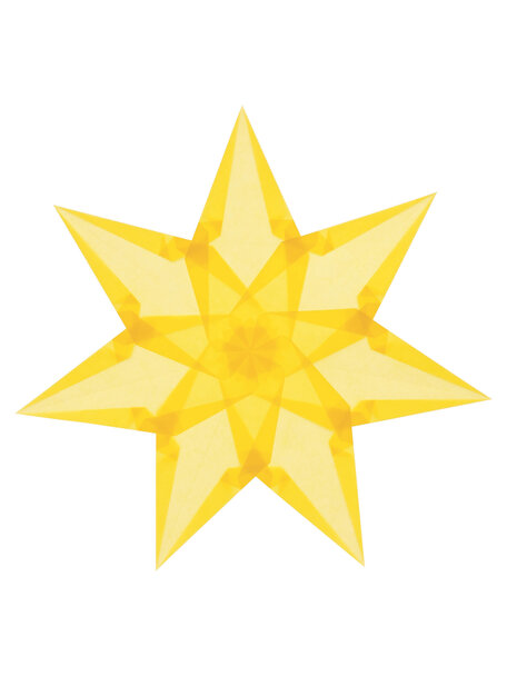 Handmade Folding window stars average - light yellow
