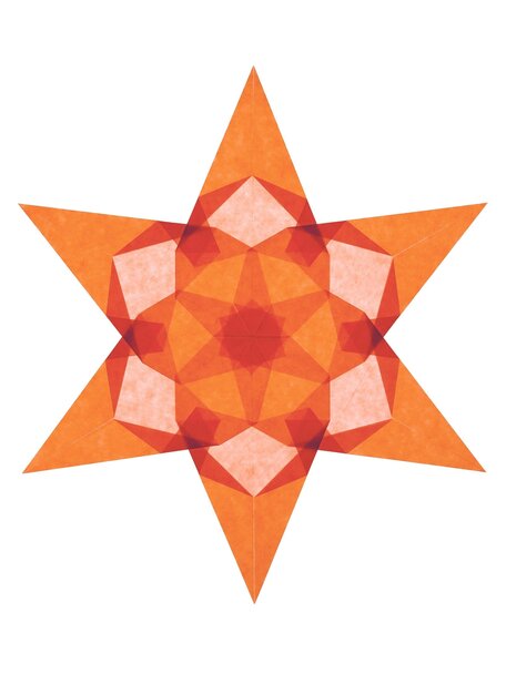 Handmade Folding window stars easy - orange