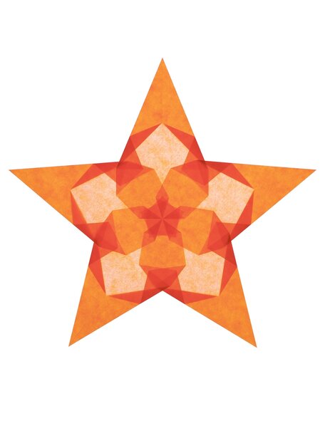 Handmade Folding window stars easy - orange