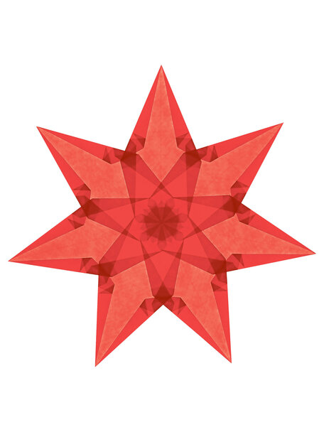 Handmade Folding window stars average - carmine red