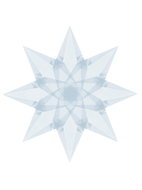 Handmade Folding window stars average - white