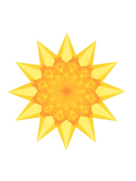 Handmade Folding window stars difficult - golden yellow