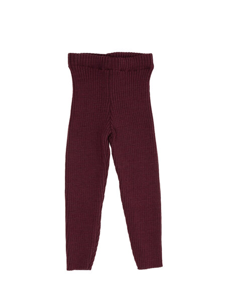 Reiff Wool ribbed leggings - black cherry