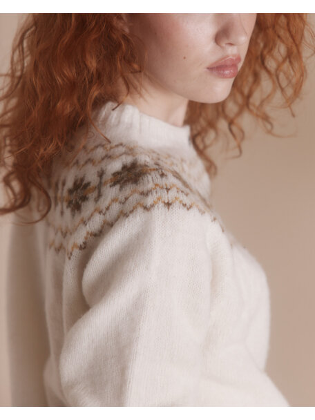 Harley Fairisle cardigan - snow white