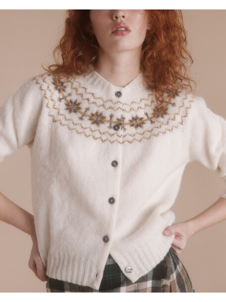 Harley Fairisle cardigan - snow white