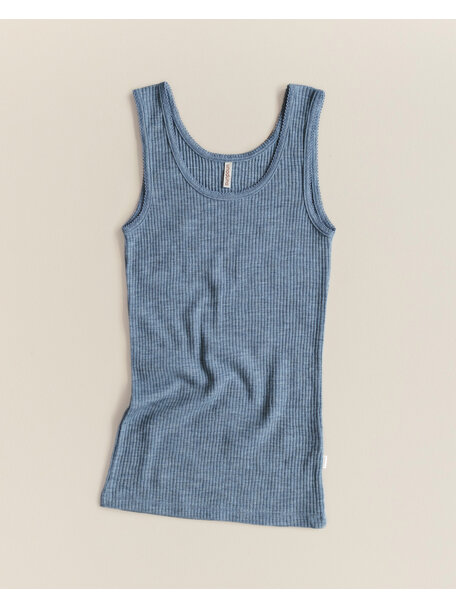Unaduna Singlet of wool rib - nila
