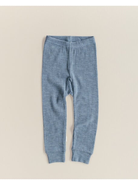 Unaduna Kids leggings of wool rib - nila