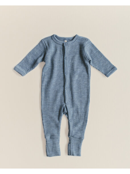 Unaduna Jumpsuit of wool 2 in 1 feet rib - nila
