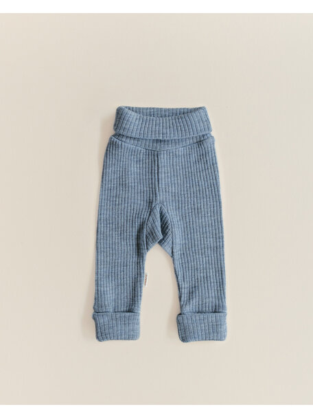 Unaduna Baby pants 2 in 1 feet wool rib - nila