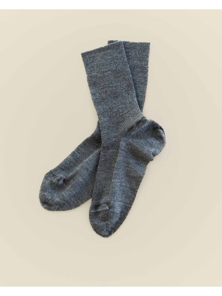 Hirsch Natur Thin wool socks for adults - grey