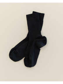Hirsch Natur Thin wool socks for adults - black