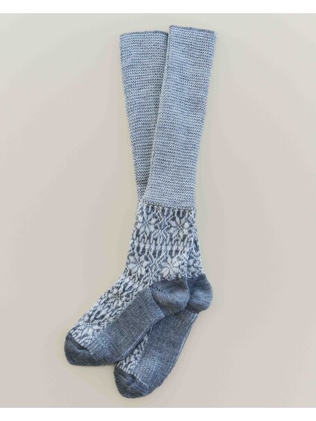 Hirsch Natur Thick Norwegian knee socks  for adults - grey