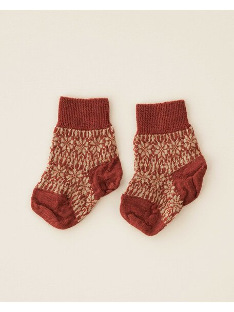Hirsch Natur Norwegian children's socks - red/ochre