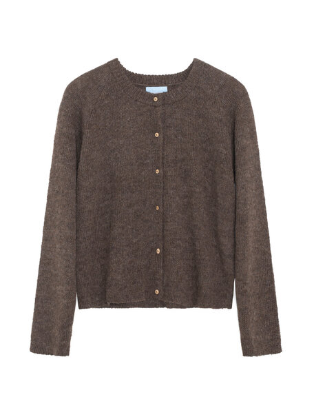 Serendipity Women's alpaca cardigan Suri - pine cone