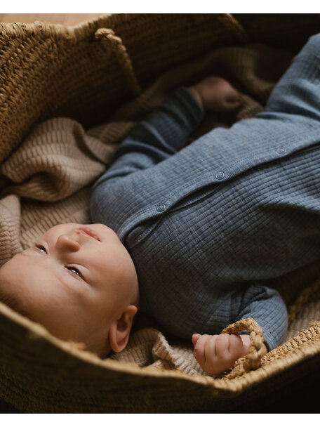 Unaduna Jumpsuit of wool 2 in 1 feet rib - nila