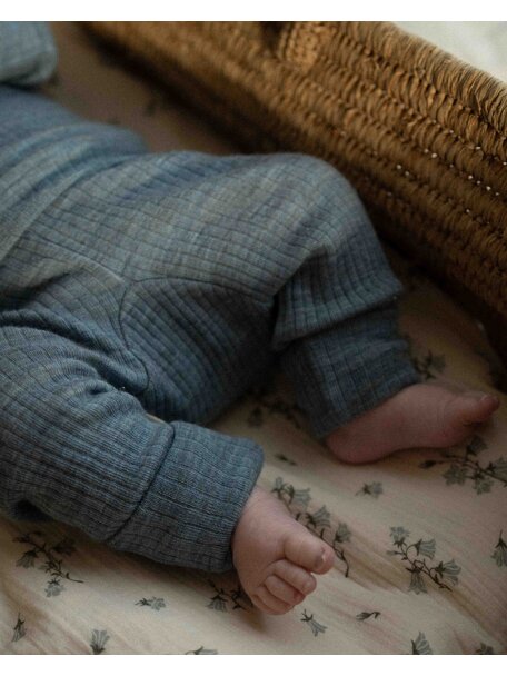 Unaduna Baby pants 2 in 1 feet wool rib - nila