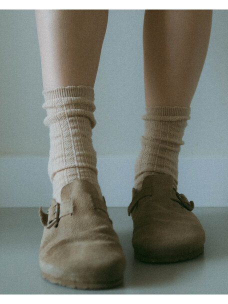 Unaduna Ajour women's socks made of wool - maca