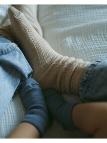 Unaduna Ajour women's socks made of wool - maca