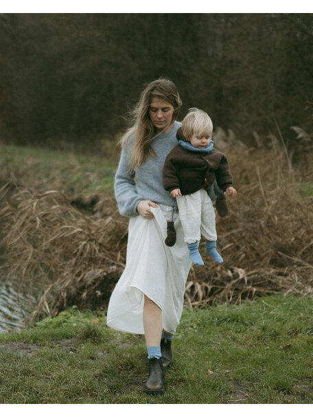 Unaduna Thick women's and men's socks made of wool - nila