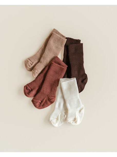 Unaduna Tiny rib baby socks made of wool - semla