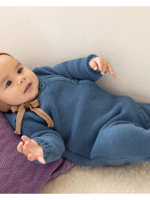 Disana Merino wool knitted overall - dove blue