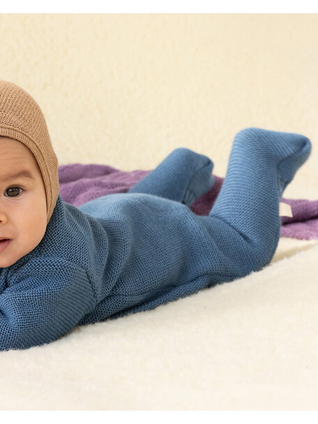 Disana Merino wool knitted overall - dove blue