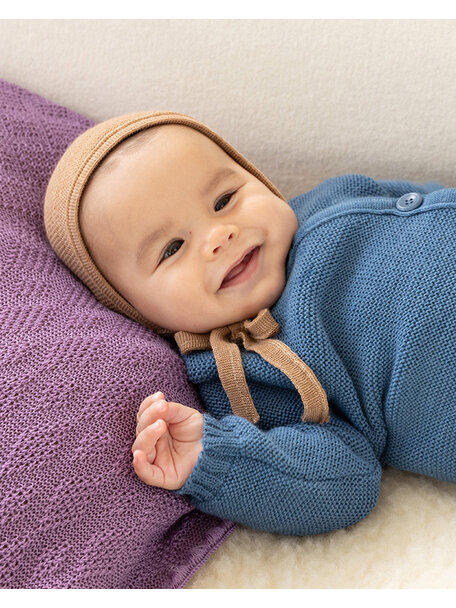 Disana Merino wool knitted overall - dove blue