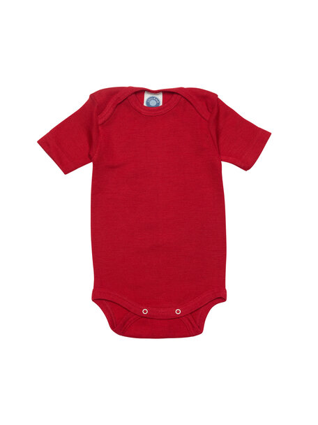 Cosilana Short Sleeve Baby Body Wool/Silk - red