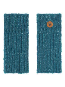 Apu Kuntur Wrist warmers from alpaca wool - sea green