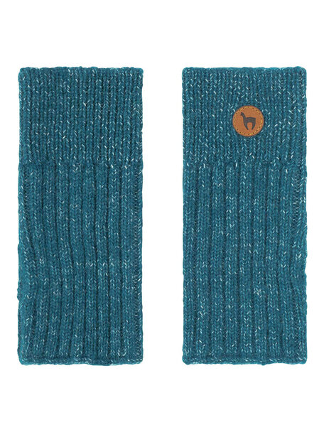 Apu Kuntur Wrist warmers from alpaca wool - sea green
