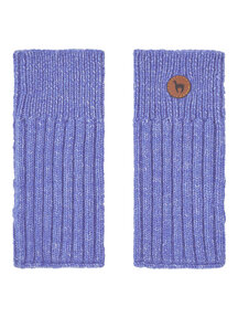 Apu Kuntur Wrist warmers from alpaca wool - cornflower
