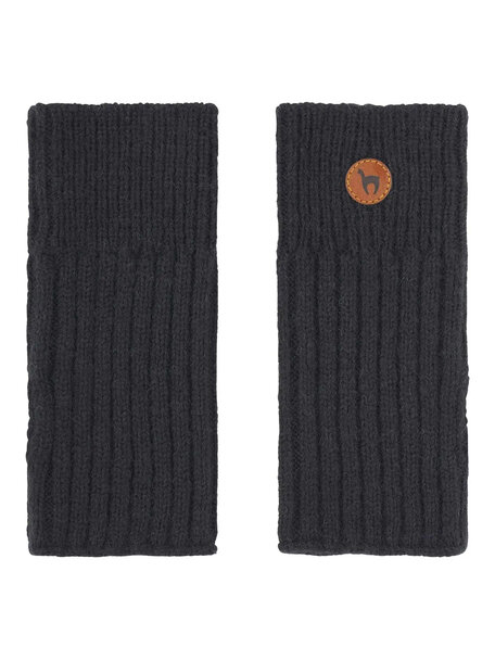 Apu Kuntur Wrist warmers from alpaca wool - black