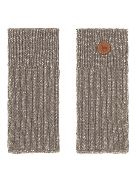 Apu Kuntur Wrist warmers from alpaca wool - taupe