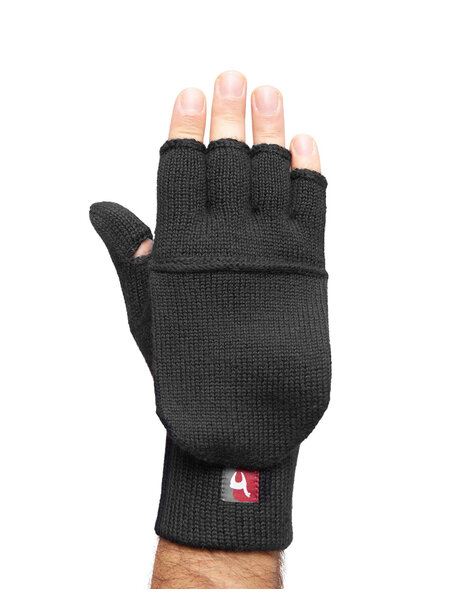 Apu Kuntur Mittens from alpaca wool - black