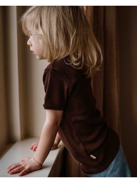 Unaduna Kids short sleeves tiny rib wool - kladdkaka