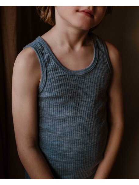 Unaduna Kids undershirt of wool rib - nila