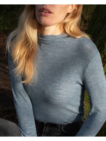 Unaduna Kate long sleeve turtleneck rib - nila