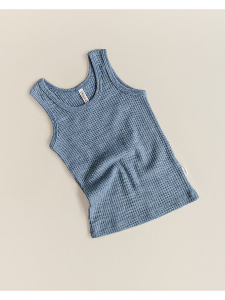 Unaduna Kids undershirt of wool rib - nila