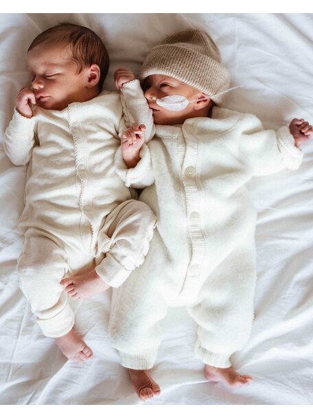 Unaduna Onesie pointelle 2 in 1 feet wool/silk - munkki