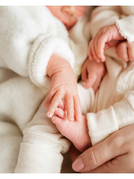 Unaduna Onesie pointelle 2 in 1 feet wool/silk - munkki