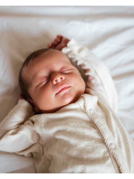 Unaduna Onesie pointelle 2 in 1 feet wool/silk - munkki