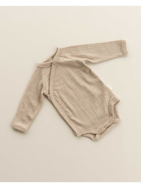 Unaduna Wrap around body rib wool/silk - maca