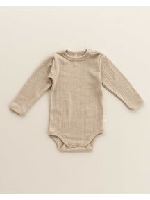 Unaduna Body longsleeves rib wool/silk - maca