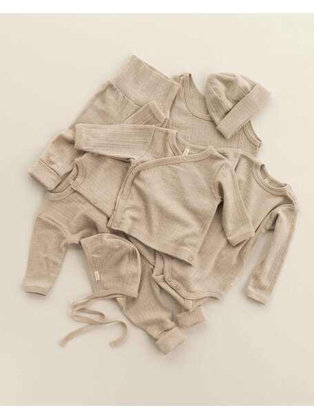 Unaduna Body longsleeves rib wool/silk - maca